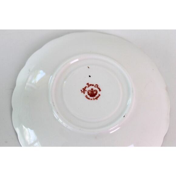 Vintage Tea Cup and Saucer Lefton Rosina Bone China Made in England Blue Gold - Picture 7 of 8